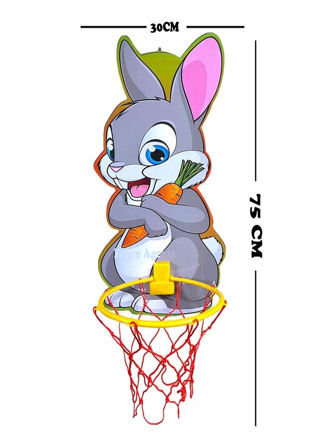Fancy Agents Basket Ball for Kids for Boys/Girls| Basketball Portable Set with Hanging Board, Ring Net for Indoor and Outdoor Games| Birthday & Return Gift Set Standard (Rabbit Basketball Set) - Image 5